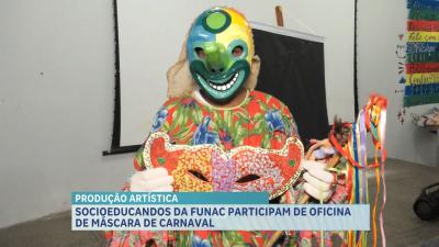 Internos da FUNAC participam de oficina de máscaras carnavalescas