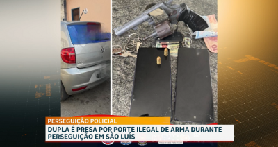 Dupla é detida por suspeita de porte ilegal de armas durante perseguição 