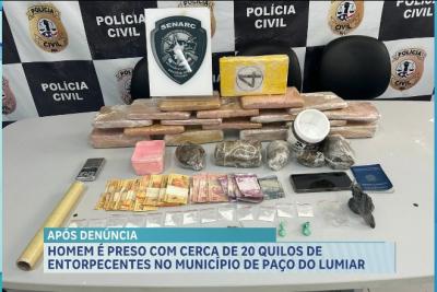 Polícia Civil apreende quase 20 kg de drogas em Paço do Lumiar