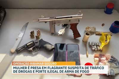 Mulher é suspeita de tráfico de drogas e porte ilegal de arma de fogo em Ribamar