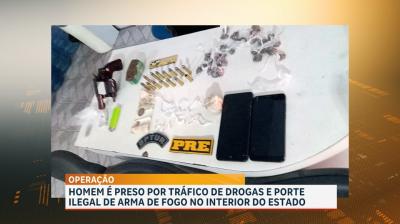 Preso suspeito de tráfico de drogas e porte ilegal de arma de fogo em Paulino Neves