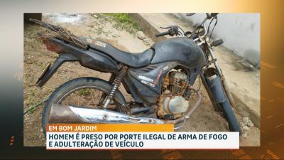 Em Bom Jardim, homem é preso por porte ilegal de arma de fogo e adulteração de veículo 