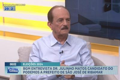 Eleições 2024: BGM entrevista candidato a prefeito de São José de Ribamar, Julinho Matos (Podemos)