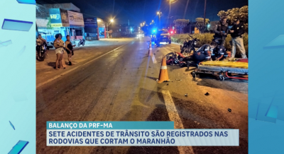 Fim de semana registra sete acidentes nas Rodovias do Maranhão, Segundo PRF-MA