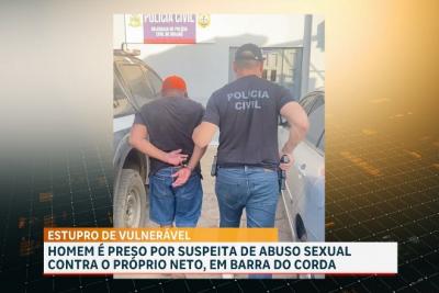 Polícia conduz suspeito de abusar sexualmente do próprio neto em Barra do Corda