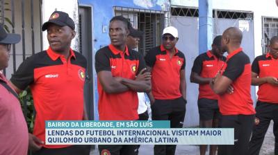 Atletas de Angola visitam bairro Território Quilombola da Liberdade, em São Luís