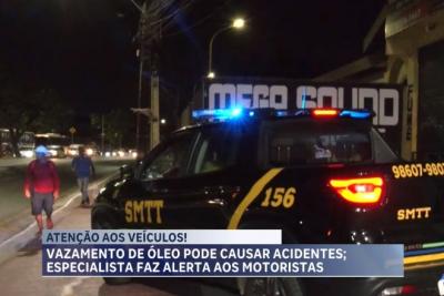 Vazamento de óleo pode causar acidentes; especialista faz alerta aos motoristas