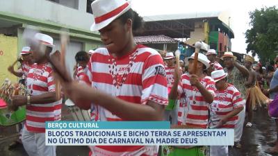 Blocos tradicionais se apresentam no último dia de carnaval na Madre Deus