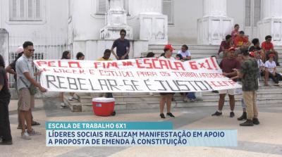 Ato na Praça Deodoro reúne manifestantes em apoio PEC que reduz jornada de trabalho