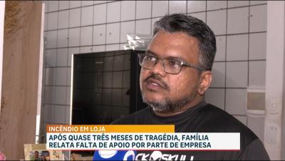 Após incêndio em loja, família volta para casa e contabiliza prejuízos causados pelo incidente