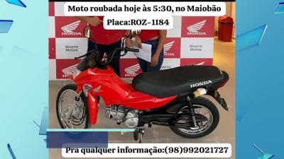 Homem faz apelo para encontrar motocicleta roubada no Maiobão