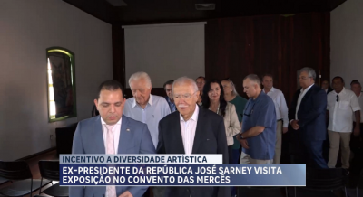 Ex-presidente José Sarney visita exposição "Trinta Cores" em São Luís