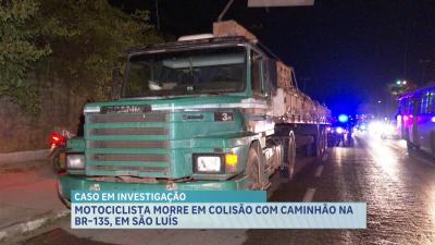 Motociclista morre em colisão com caminhão na BR-135