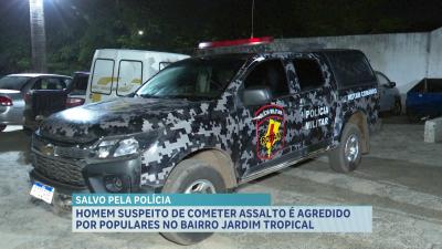 Suspeito de assalto é agredido no bairro Jardim Tropical