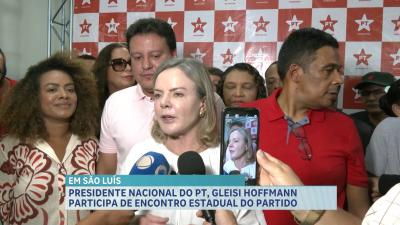 Presidente nacional do PT, Gleisi Hoffmann participa de encontro do partido em São Luís