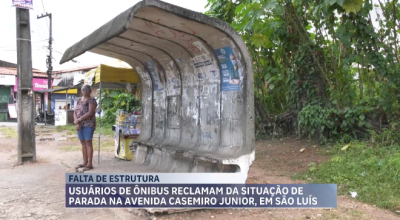 Usuários de ônibus reclamam da situação de parada na Avenida Casemiro Junior, em São Luís