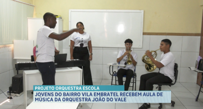 Jovens do bairro Vila Embratel em São Luís participam de aulas de música oferecidas pelo projeto Orquestra Escola