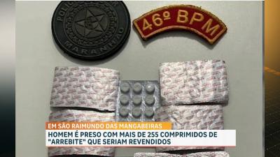 PM apreende mais de 250 comprimidos de rebite em São Raimundo das Mangabeiras