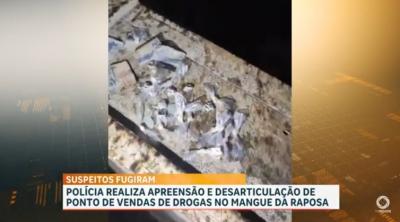 PM desarticula ponto de venda de entorpecente em mangue na Raposa