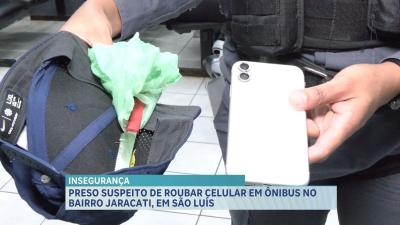 PM conduz suspeito de roubar celular em ônibus de São Luís