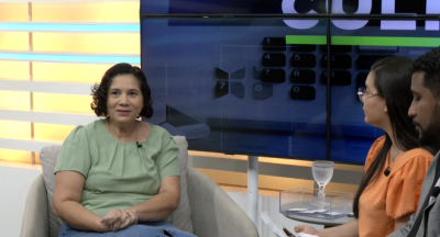 Luana Peixoto, candidata à prefeitura de paço do Lumiar, é entrevistada no Balanço Geral