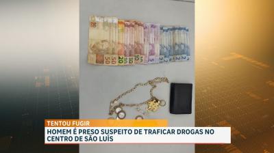 PM conduz suspeito de tráfico de drogas no centro de São Luís