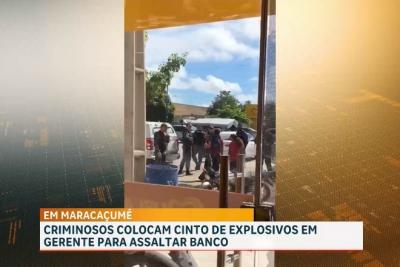 Criminosos colocam cinto com explosivos em gerente para assaltar agência bancária em Maracaçumé