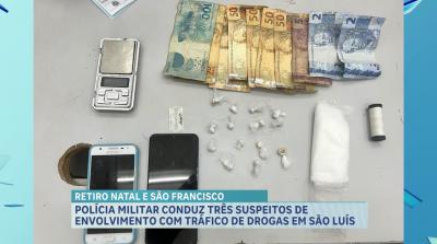 PM conduz suspeitos de tráfico de drogas em São Luís 