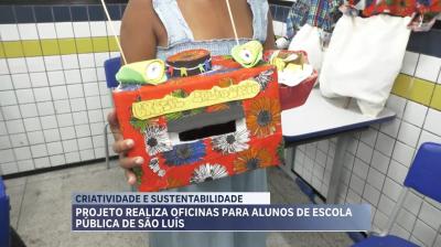 Oficinas estimulam criatividade de alunos com uso de materiais recicláveis