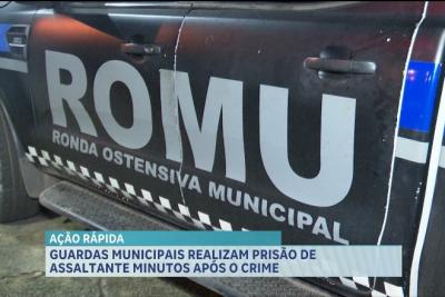 Guardas municipais conduzem suspeito de assalto no centro de São Luís