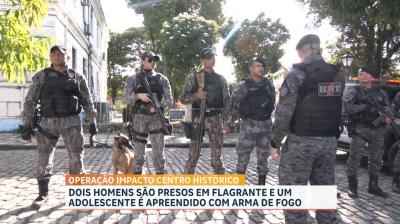 Dupla é presa e adolescente é apreendido com arma de fogo no centro de São Luís