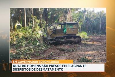 Presos 4 suspeitos de desmatamento de área de proteção em Governador Edson Lobão