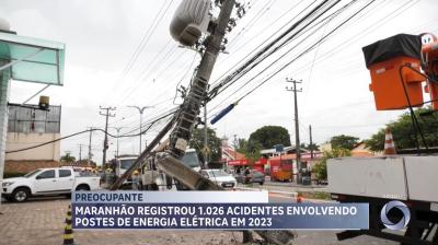 Maranhão teve mais de mil acidentes envolvendo postes de energia elétrica em 2023