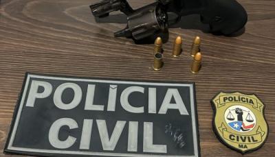 Vitória do Mearim: polícia civil conduz dois homens por porte ilegal de arma de fogo e receptação