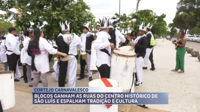 Blocos de carnaval fazem cortejo pelas ruas do Centro Histórico de São Luís