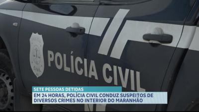 Polícia conduz suspeitos de diversos crimes no interior do Estado