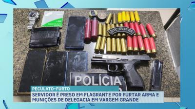 Preso suspeito de furtar arma de fogo e munições de delegacia em Vargem Grande