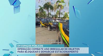 Operação da SMTT combate ao uso irregular de objetos para bloquear vagas em estacionamento