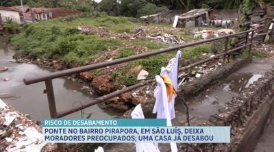 Pedestres temem desabamento de ponte no bairro Pirapora, em São Luís