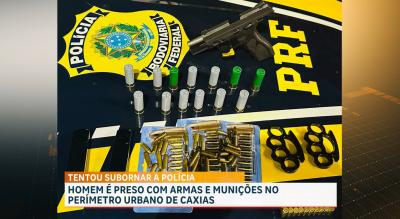 PRF prende homem com arma e grande quantidade de munições na BR-316, em Caxias