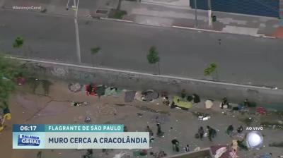 SP: Prefeitura ergue muro de 2,5 metros de altura para isolar a Cracolândia