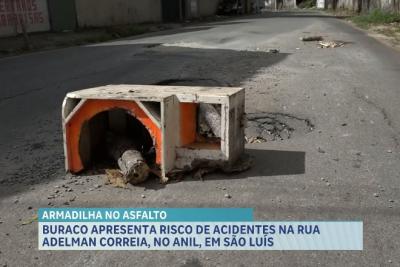 Buraco causa acidentes e preocupa moradores no bairro Anil, em São Luís