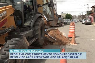 Esgoto estourado é consertado no bairro Monte Castelo após denúncia