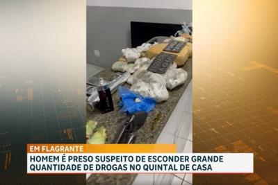 Homem é detido suspeito de esconder grande quantidade de drogas no quintal de casa