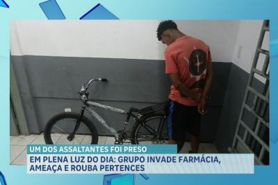 Grupo armado invade farmácia no Bequimão e um suspeito é preso após identificação por bicicleta