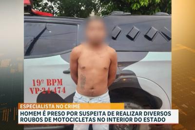 Homem é preso por suspeita de realizar roubos de motocicletas no interior do estado
