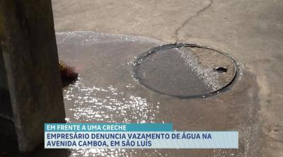 Moradores denunciam vazamento de água na avenida Camboa em São Luís