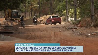 Obras demoradas causam problemas na infraestrutura no bairro Miritiua, em São José de Ribamar