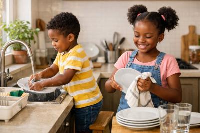 Crianças precisam ajudar em casa, SIM; veja a idade ideal para cada tarefa 