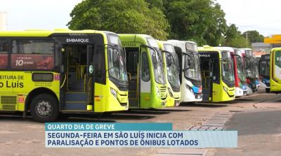 Greve de rodoviários entra no quarto dia e deixa pontos de ônibus lotados em São Luís